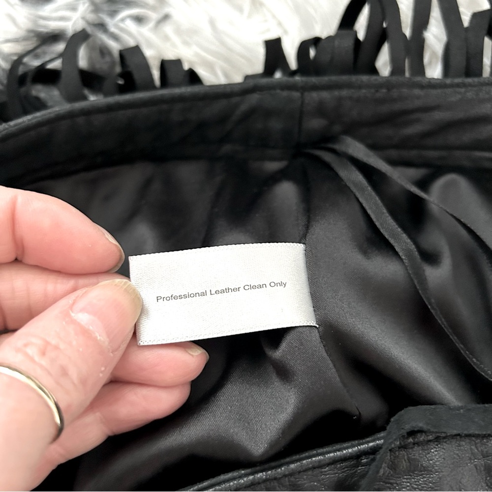 Boston Proper Genuine Leather Fringe Skirt - Picture 9 of 9